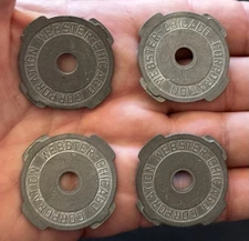 45 Rpm Record Adapter Inserts Metal Chicago Webster Corporation LOT of Four (4)