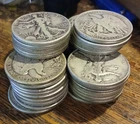 Walking Liberty Silver Half Dollars Lot of 50 (FIFTY) $25 FACE VALUE 90% SILVER