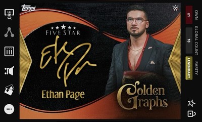 Ethan Page - Orange 25cc Golden Graphs Legendary  - Topps Slam WWE Five Star
