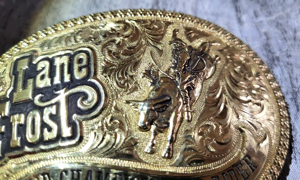 Gist Lane Frost World Champion Bull Rider Belt Buckle Rare Made in USA - Image 4 of 4