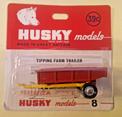 Husky Models No.8 Tipping Farm Trailer für Traktor/Modellauto, Neu auf Karte