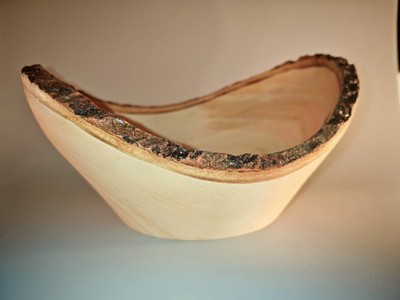 Naturrandschale aus Lindenholz,  Schüssel, gedrechselt