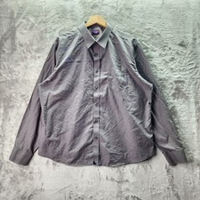 UNTUCKit Men s XL Button Up Shirt Gray Sangiovese Wrinkle Free 100 Cotton Long
