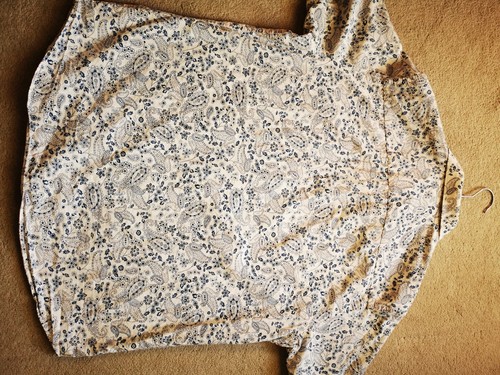 Jeff Banks Blue White Paisley Flowers Mens Short Sleeve Shirt Top T Tee Large  - Bild 11 von 11