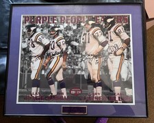PURPLE PEOPLE EATERS MINNESOTA VIKINGS AUTO 16x20 photo w/COA Framed 151/250