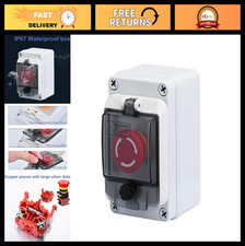 Waterproof Emergency Stop Button Switch Box, E-Stop Push Button 660V 10A, IP67
