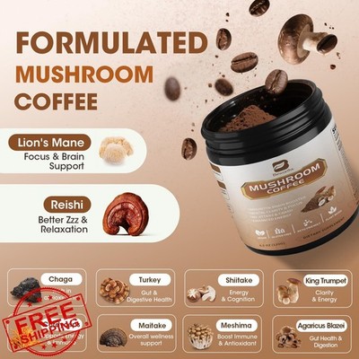 B BEWORTHS Mushroom Coffee MCT Oil 10 Mushrooms Vegan Keto Focus