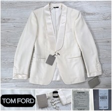 BNWT 4995 Tom Ford Ivory Wool Mohair Shawl Lapel Tuxedo, 38 40 50 Dinner Jacket