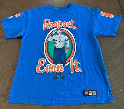 WWE Shirt JOHN CENA ADULT M Unisex Respect Earn It Never Give Up HLR BLUE TEE MD