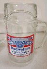 BUDWEISER BEER MUG SET OF 2 GLASS WITH LOGO 0.5L UNIQUE TOP  — photo 3