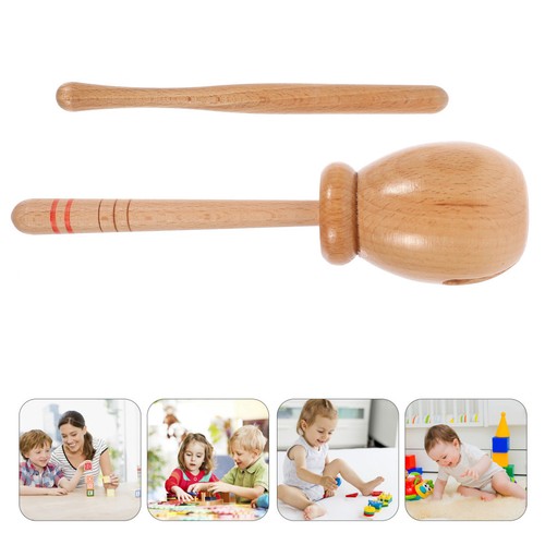 Brown Wooden Kids Percussion Instrument Musical Plaything for Children