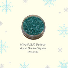 Miyuki 11/0 Delica Seed Beads DB0238 Aqua Green Ceylon 5 Grams