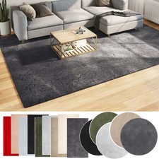 Area Rug Short Pile Non-slip Soft Washable Rectangle Round Living Room Bedroom 