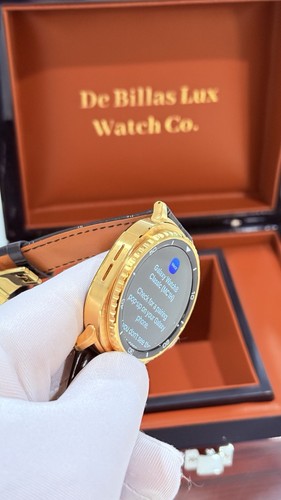 Custom 24k Gold Plated Samsung Galaxy Watch 8 Classic Black GPS LTE 2 Bands - Picture 2 of 15