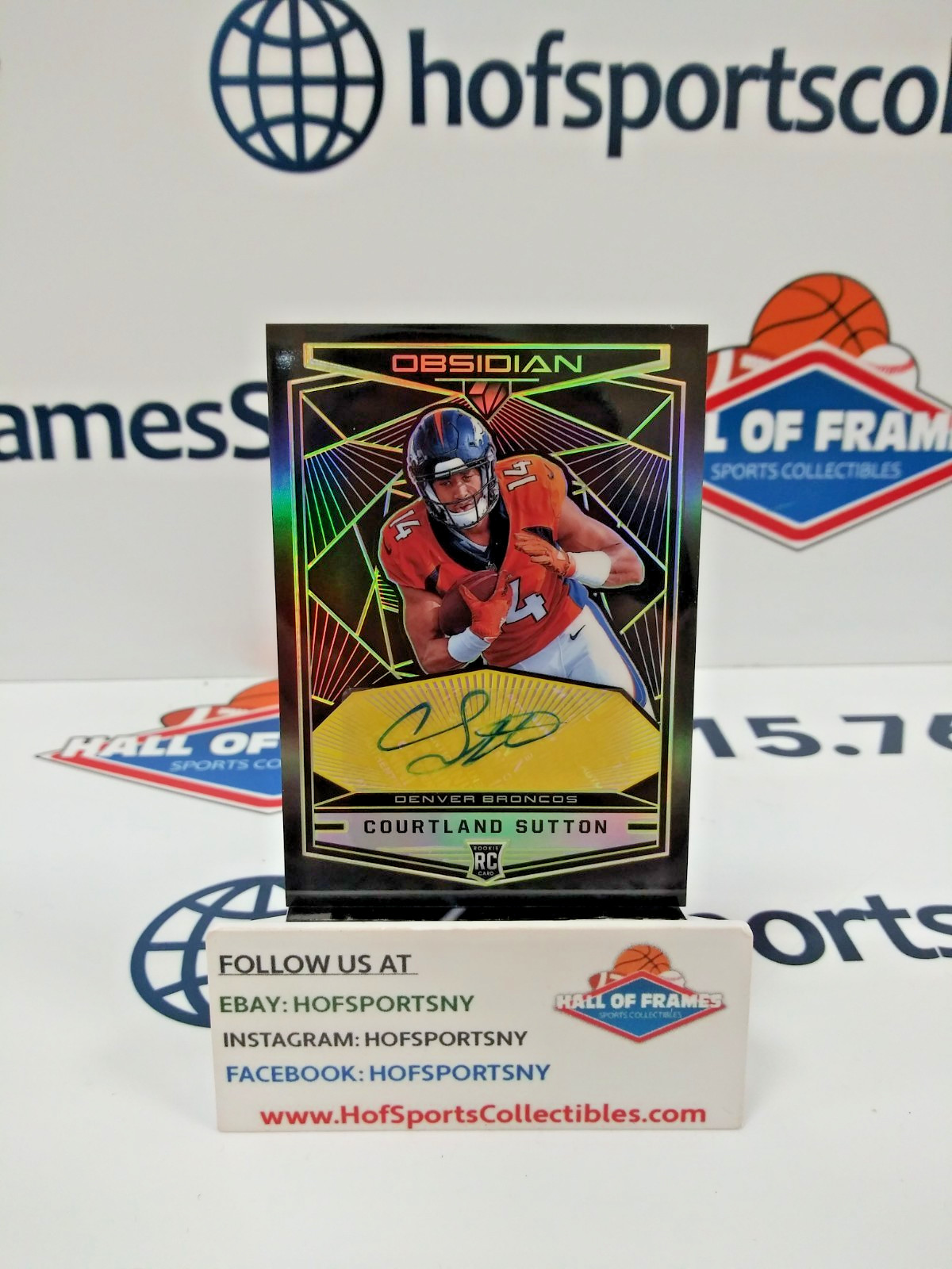 2018 PANINI OBSIDIAN COURTLAND SUTTON AUTO YELLOW ETCH ROOKIE 3/10 SEE PICS