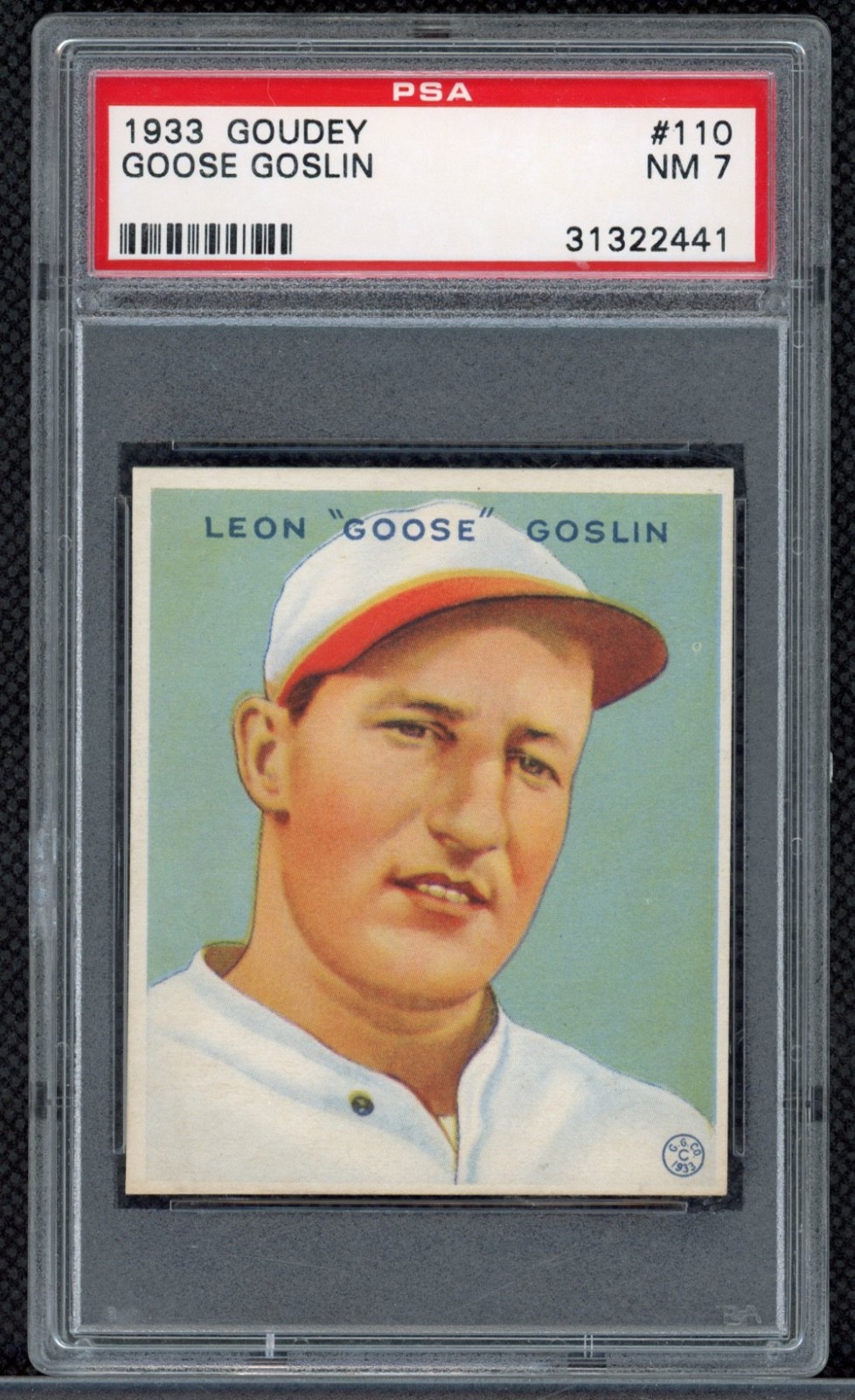 1933 Goudey #110 Goose Goslin PSA 7 NM