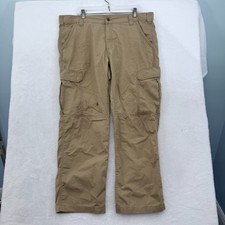 Carhartt Cargo Pants Mens 38x30 Beige Relaxed Fit Ripstop Workwear Outdoor