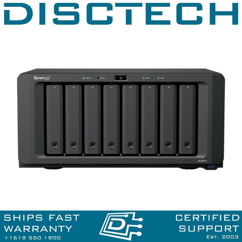 Synology 128TB DiskStation DS1825+ 8-Bay 24/7 NAS Server 8x 16TB SATA Enterprise