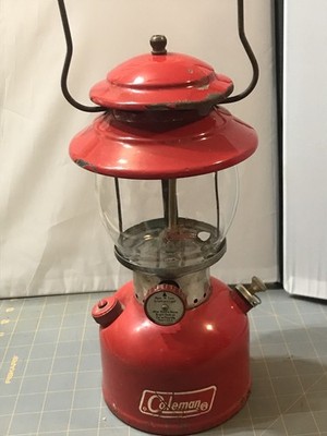 Coleman Lantern Model 200A Red Single Mantle, Marked 11/70 Made 1970 Pyrex globe