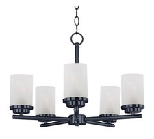 Maxim 10205FT Corona 5 Light 22"W Pillar Candle Chandelier - Black