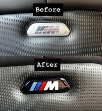 F80 / F82 / F83 BMW M3 M4 Seat Badge Repair Kit Overlays - BLACK