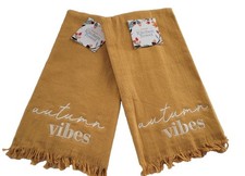 New Autumn Vibes Set 2 Harvest Kitchen Towels 26 X 16 100 Cotton