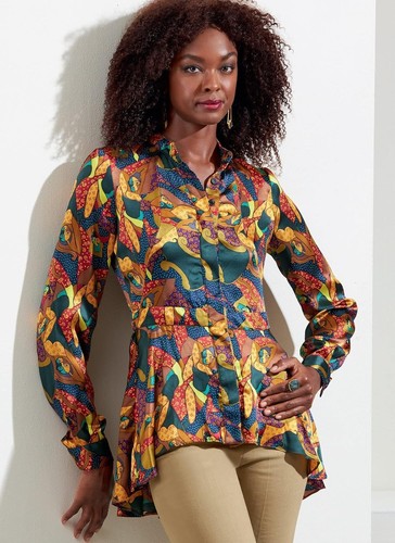 Vogue V1875 Sewing Pattern Misses' Tops Shirt Size B5 (8-10-12-14-16) UNCUT - Picture 3 of 5