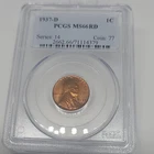 PCGS MS66 RD 1937-D Lincoln Wheat Small Cent 1C Copper Cert 71114379