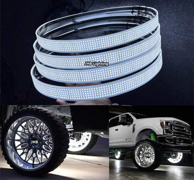 PACK (4) 17.5'' PURE WHITE 5ROWs High Intensity illuminated LED Wheel Rim Lights