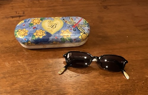Vintage Brighton Handmade Blue Moon Black & Silver Oval Sunglasses - Picture 2 of 10
