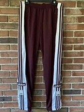 WOMENS ADIDAS ORIGINALS ADIBREAK POPPER TRACKPANTS BURGUNDY / WHITE UK SIZE 6 