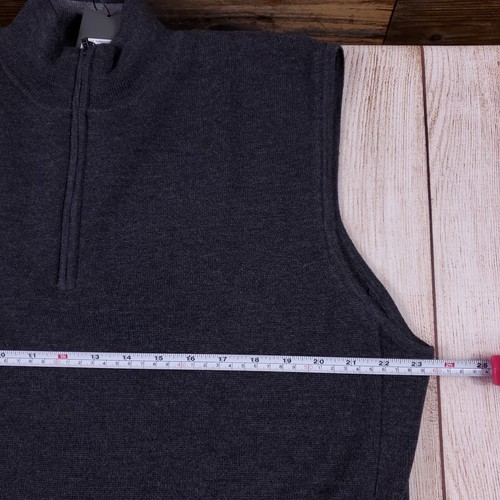 New G FORE Vest XL Charcoal Grey Wool Half Zip Jacket Golf $250 - Picture 6 of 7