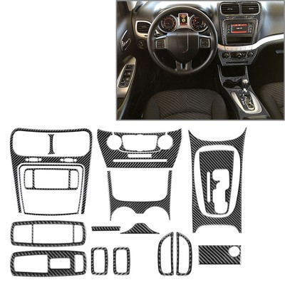 18pcs Carbon-Faser-Komplett-Innenausstattungs-Set für Dodge Journey 2011 2018