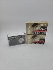 Pack of 3 Maxell TC-30 HGX-Gold VHS-C 30 Min Camcorder Video Cassette Tapes NEW 