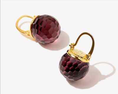 Amethyst Kristall Ohrhänger Gold Fill Deep Plum Lila 925 Silber Schmuck