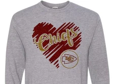 Kansas City Chiefs - Heart - Heart of KC - America's Favorite Team - Long Sleeve