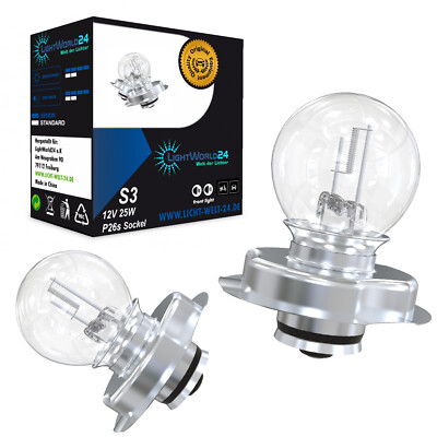 2x 12V 25W P26s S3 Roller Moped Motorrad Birne Lampe Glühlampe Oldtimer