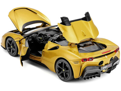 Bburago Ferrari SF90 Spider Gold Metallic 1/18 Diecast Model Car