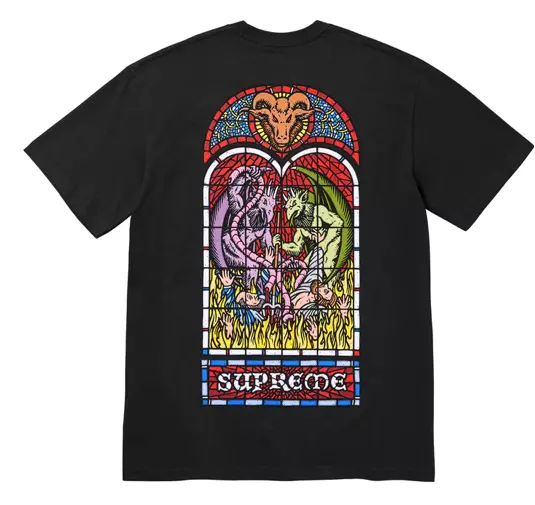 Supreme Worship Tee Black 2XL Sean Cliver Art Dragon Church Window