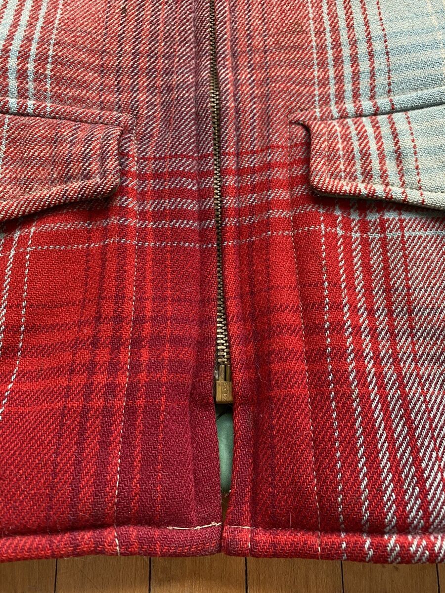 Vintage 1950's SIESTA WOOL JACKET Coat Plaid Metal Zipper Vintage 1950's SIESTA WOOL JACKET Coat Plaid Metal Zipper