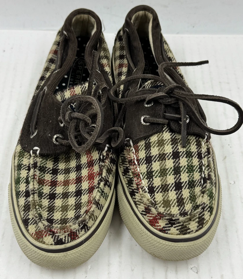 Sperry Top-Sider Bahama Shoes Women's Size 6 Check Tweed Corduroy Boat Shoes - Image 4 of 4