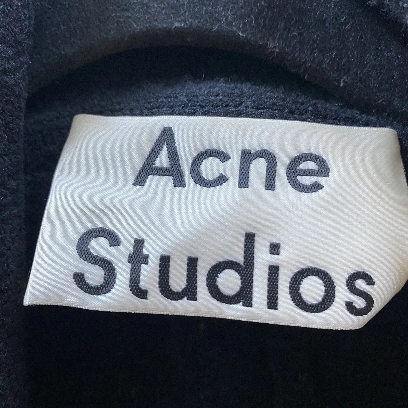 Cappotto Acne Studios donna XS nero lana bollita cravatta anteriore oversize Coatigan