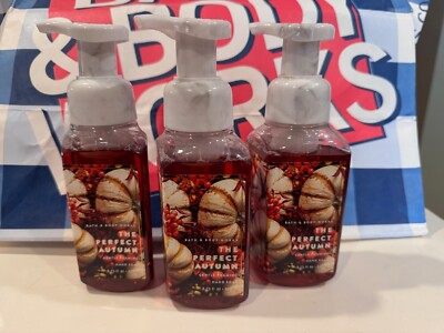 Bath & Body Works Foaming Hand Soap THE PERFECT AUTUMN Set of 3 NEW