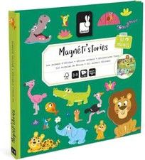NEW Janod Magneti Stories AFRICAN AMIMALS with 30 magnets magnetic story book