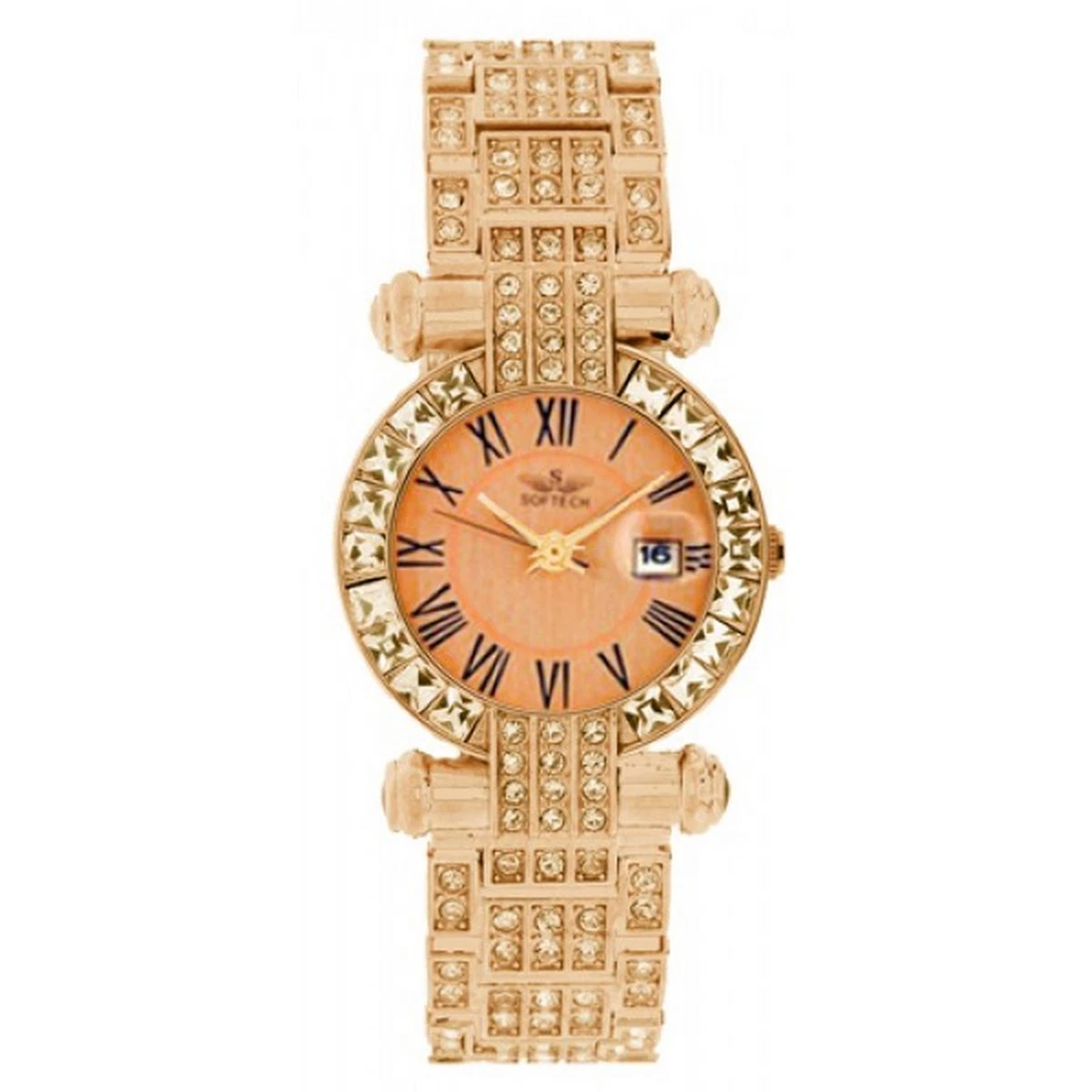 Rose gold diamante watch cheap