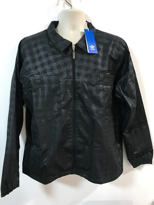 adidas Originals Men's Size M Full Zip Checked Windbreaker Jacket $90 #GD9269