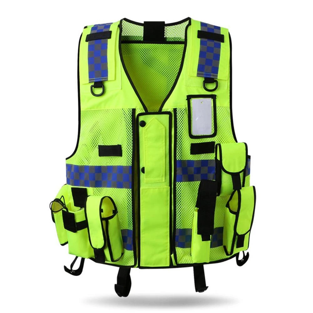 Mesh safety vest with pockets sale