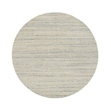 5'10" x 5'10" Beige Modern Design Hand Loomed Wool Round Rug R65024
