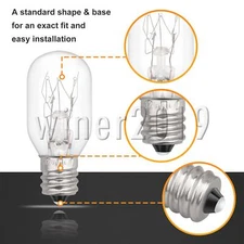 Lights Bulb Replacement Dryer WE05X20431 Silver Glass E12 10W 120V Pack of 2