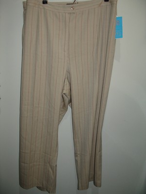 Nwt Maggie Barnes Plus Size 10p 52 56 Tan Herringbone Pants